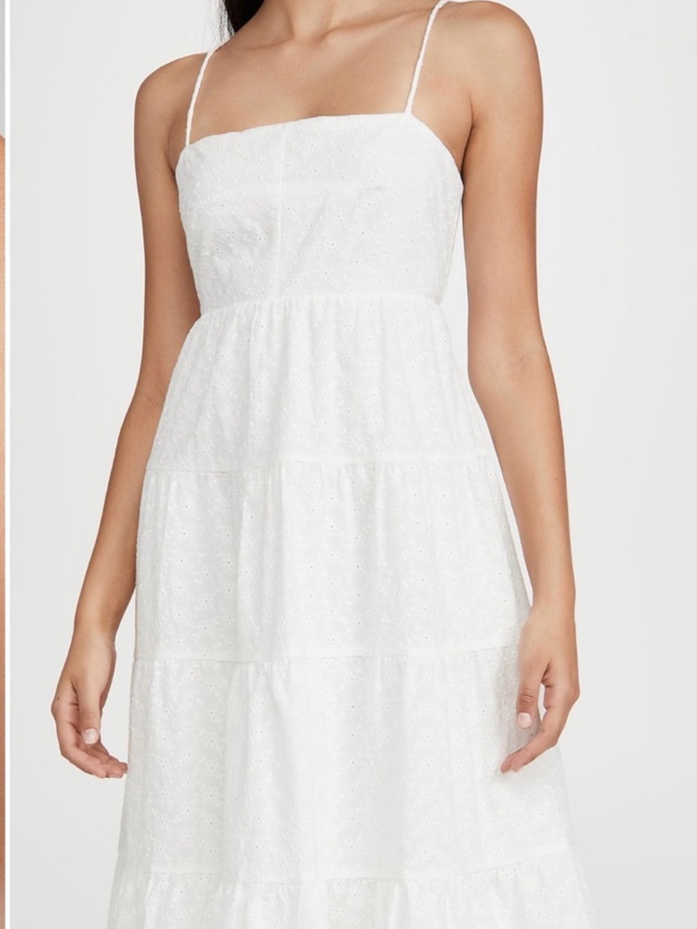 Line&Dot Charlotte Embroidered Eyelet Cotton Midi Dress Tie Back S New w/ Tags